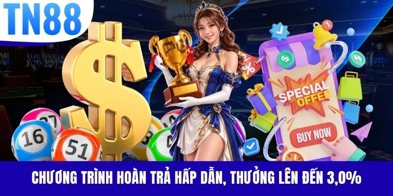 Chương trình hoàn trả hấp dẫn, thưởng lên đến 3,0%